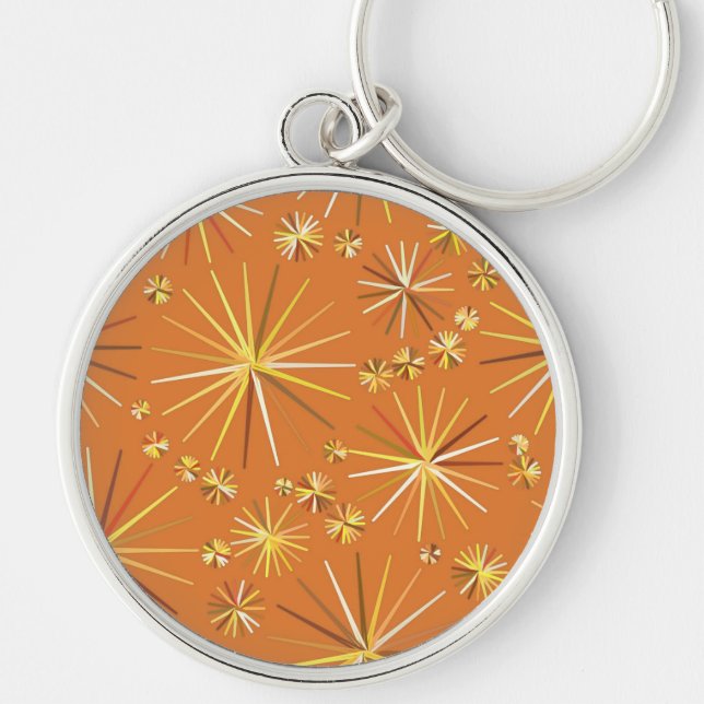 Chaveiro Padrão Sputnik de meio século, Terracotta (Frente)