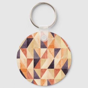 Chaveiro Padrão Terreno da Aquarela Mosaica Triangular