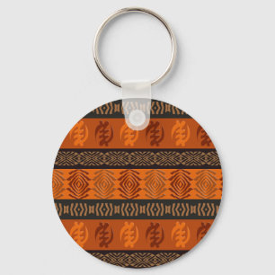 Chaveiro Padrão tribal africano étnico. Símbolo de Adinkra.