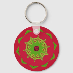 Chaveiro padrão tribal étnico africano vermelho