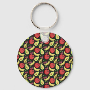 Chaveiro padrão uniforme de fruta fruta tropical colorida