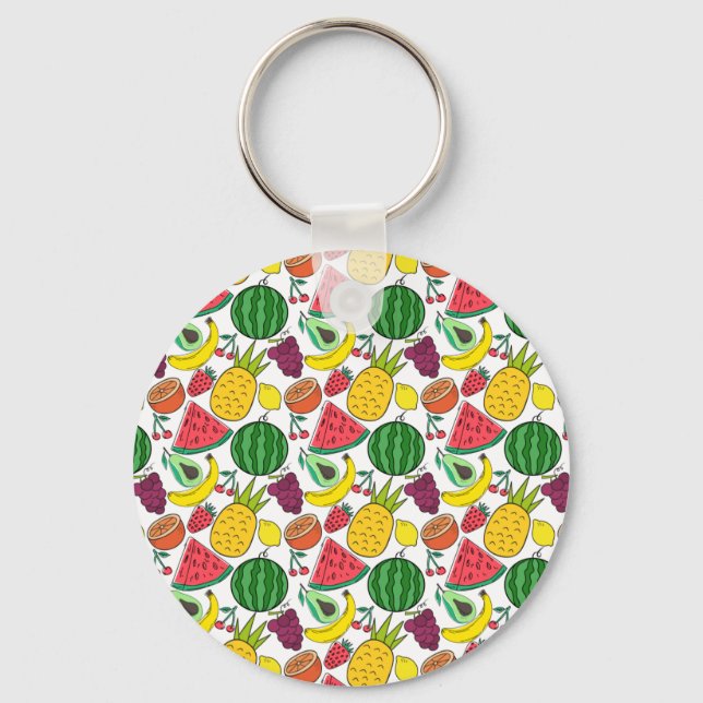 Chaveiro padrão uniforme de fruta | padrão da superfície da (Frente)
