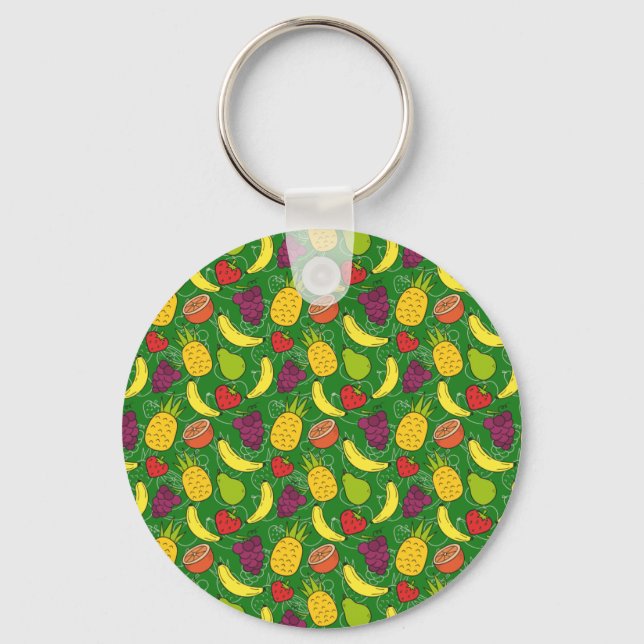 Chaveiro padrão uniforme de fruta | Padrão da superfície da (Frente)
