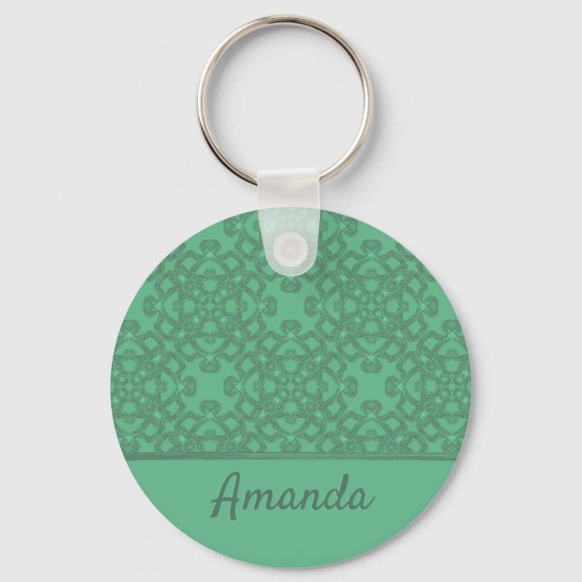 Chaveiro Padrão verde-menta personalizado (Frente)