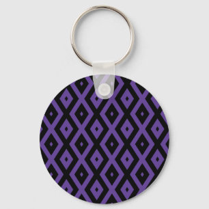 Chaveiro Padrão violeta e diamante preto