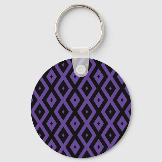 Chaveiro Padrão violeta e diamante preto (Frente)