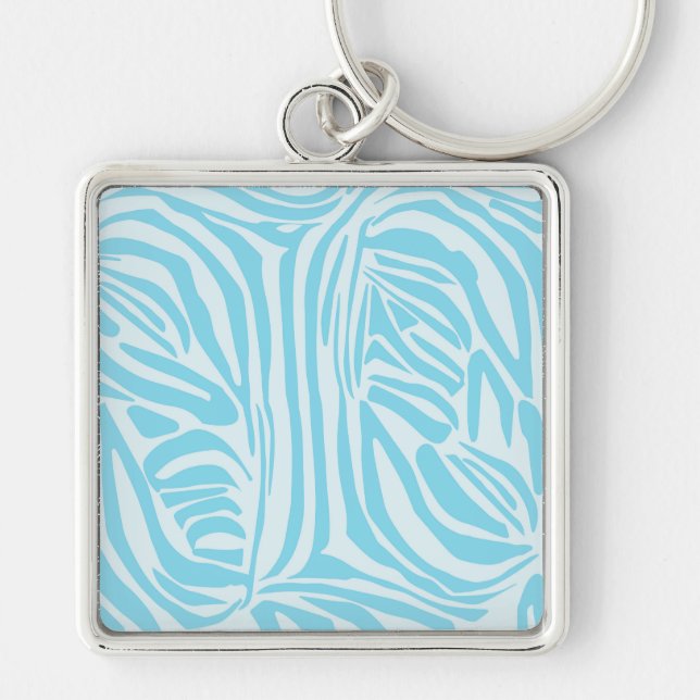 Chaveiro Padrão Zebra Azul (Frente)