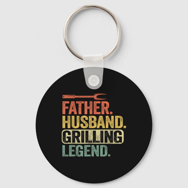 Chaveiro Padre Husband Griling Legend Barbecue Engraçado Po (Frente)