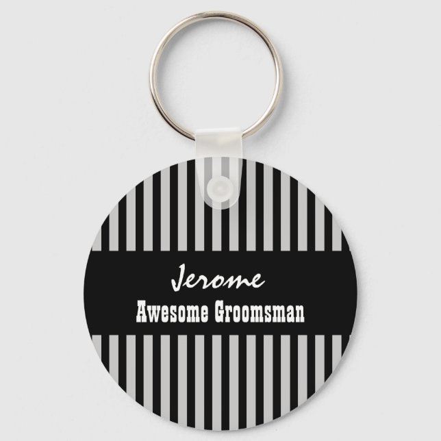 Chaveiro PADRINHO DE CASAMENTO Nome personalizado STRIPES P (Frente)