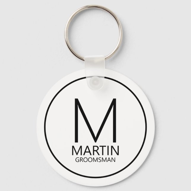 Chaveiro Padrinhos de casamento de Monograma e Nome Persona (Frente)