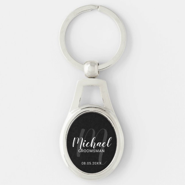 Chaveiro Padrinhos de casamento Personalizados de Script Mo (Frente)