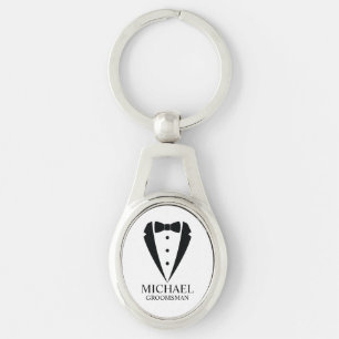 Chaveiro Padrinhos de casamento personalizados de terno de 
