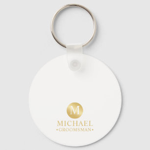 Chaveiro Padrinhos de casamento personalizados Dourados ele