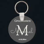 Chaveiro padrinhos de casamento personalizados elegantes br<br><div class="desc">elegante preto padrinho de casamento personalizado moderno,  personalizado</div>