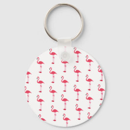 Chaveiro Padrões de Flamingos Minúsculos Rosa