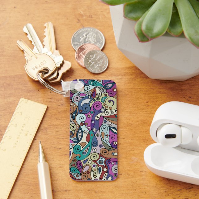 Chaveiro Padrões De Mão E Digitalmente Pintados Art 8° (Mesa)