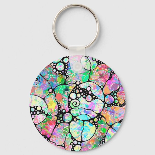 Chaveiro Padrões De Mão E Digitalmente Pintados Artigo 31º (Frente)