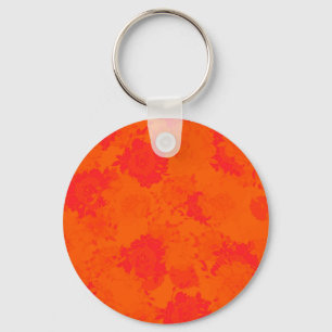 Chaveiro padrões florais japoneses laranja