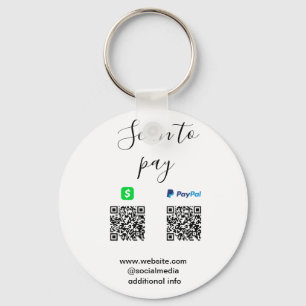Chaveiro Pagar Paypal Cashapp scanear para pagar QR adicion