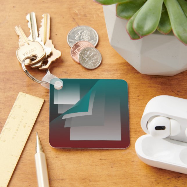 Chaveiro Páginas de cinza Teal Burgundy (Mesa)