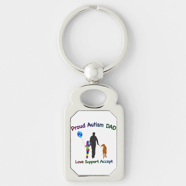 Chaveiro Pai Autismo com Cão (Frente)