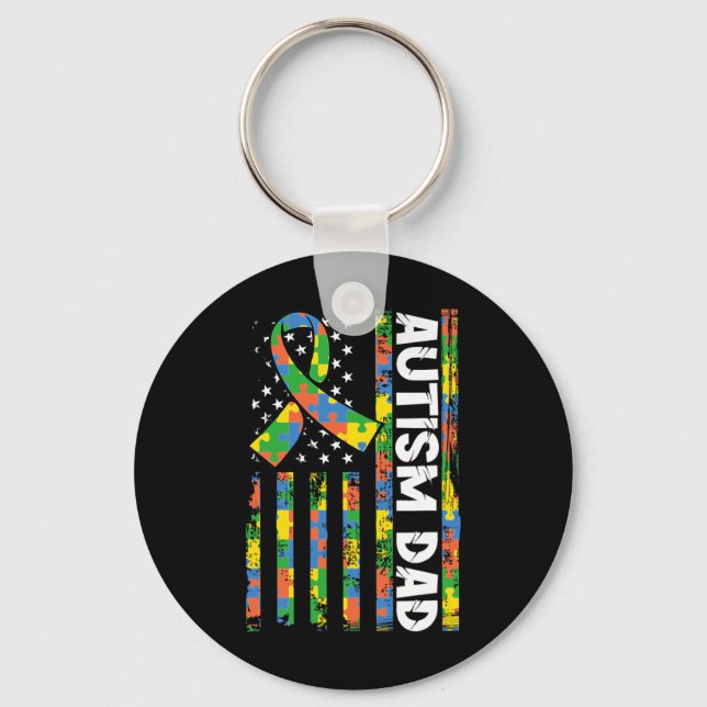 Chaveiro Pai Autismo Deficiência Mês Awarene (Frente)