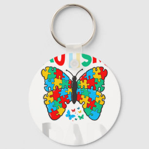 Chaveiro Pai Autista Borboleta Consciencialização Peça de Q