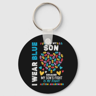 Chaveiro Pai Autista Orgulhoso, Visto Azul para o meu Filho