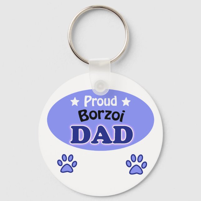 Chaveiro Pai Borzoi orgulhoso (Frente)