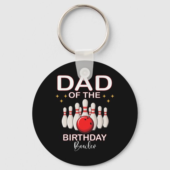 Chaveiro Pai Da Boliche Da Garota De Aniversário Do Bowler (Frente)
