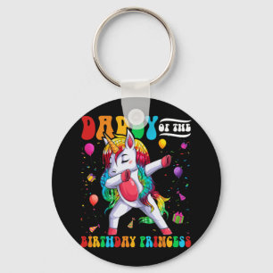 Chaveiro Pai da Princesa de Aniversário a Dabbing Unicorn