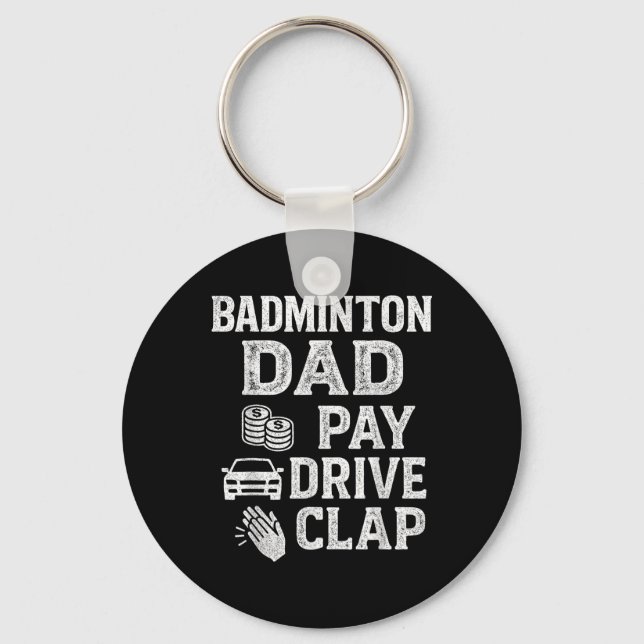 Chaveiro Pai de Badminton Paga Dirige Bate Palmas Pai Engra (Frente)