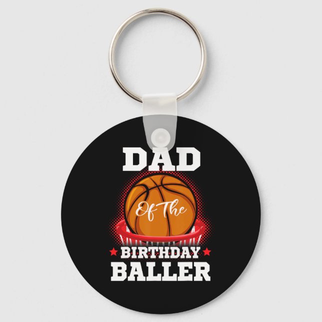 Chaveiro Pai de basquete aniversário Boy Family Baller b-da (Frente)