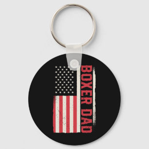 Chaveiro Pai de Boxer Boxer Patriótico Bandeira Americana