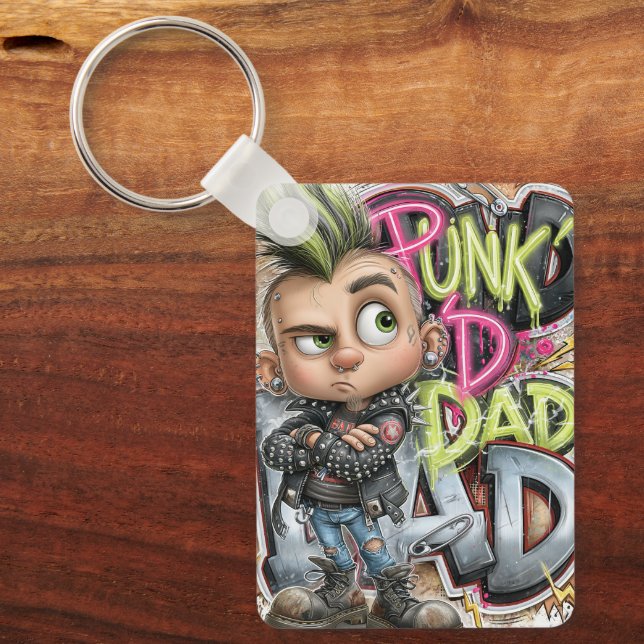 Chaveiro Pai de Cabelo Punk Rock (Frente)