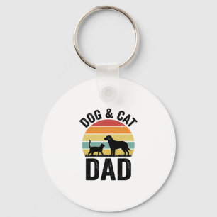 Chaveiro Pai de Cachorro e Gato Camisa Vintage de Design de