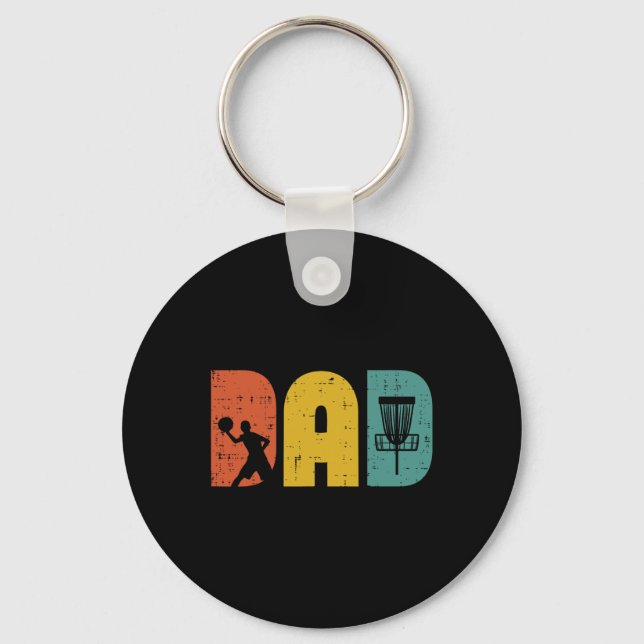 Chaveiro Pai de Disc Golf Retro Frisbee Frolf Dia dos Pais (Frente)