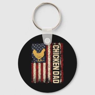 Chaveiro Pai de Frango Engraçado Bandeira Retro EUA Criador