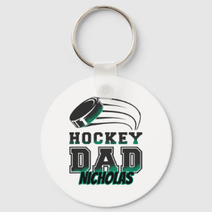 Chaveiro Pai de hóquei Nicholas com puck masculino 