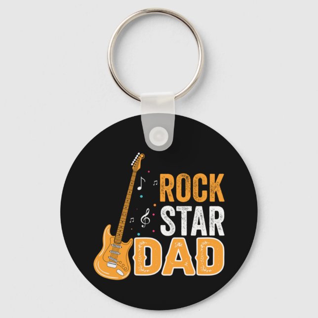 Chaveiro Pai de presentes | Pai Rock Star (Frente)
