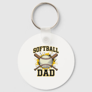 Chaveiro Pai de Softbol Vintage Varsity Bats Cruzados Desig