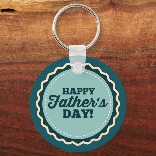 Chaveiro Pai Dia de os pais branco azul feliz (Frente)