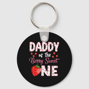 Chaveiro Pai Do Berry Sweet One Strawberry First Birt