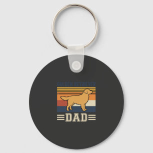 Chaveiro Pai Golden Retriever Cachorro Retro
