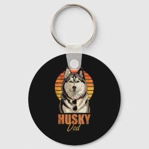 Chaveiro Pai Husky Legal Retro Divertido Amantes de Cães Vi