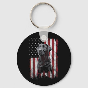 Chaveiro Pai Mãe Labrador Preto América 4 de Julho