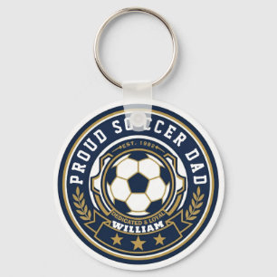 Chaveiro Pai Orgulhoso de Futebol com Nome Personalizado e