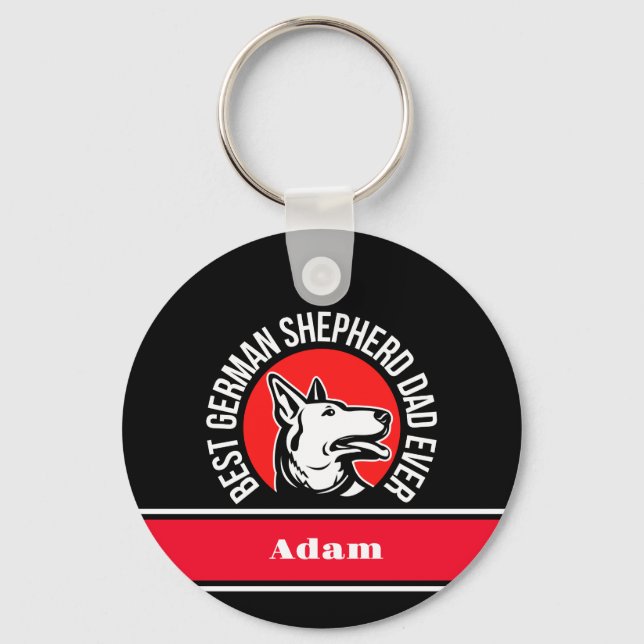Chaveiro Pai personalizado de melhor German shepherd nunca (Frente)
