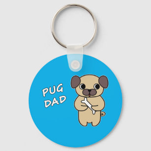 Chaveiro PAI PUG - Azul Céu