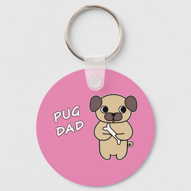 Chaveiro PAI PUG - Rosa (Frente)